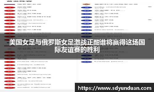 美国女足与俄罗斯女足激战正酣谁将赢得这场国际友谊赛的胜利